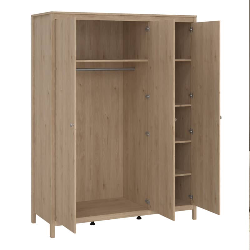 Furniture To Go Madrid 3 Door Wardrobe Oak The Home and Office Stores