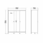 Furniture To Go Madrid 3 Door Wardrobe Oak The Home and Office Stores