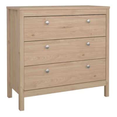 Furniture To Go Madrid 3 Drawer Chest Oak