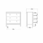 Furniture To Go Madrid 3 Drawer Chest Oak The Home and Office Stores