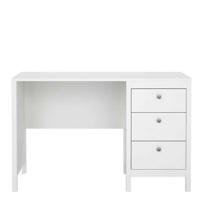 Furniture To Go Madrid 3 Drawer Desk White The Home and Office Stores