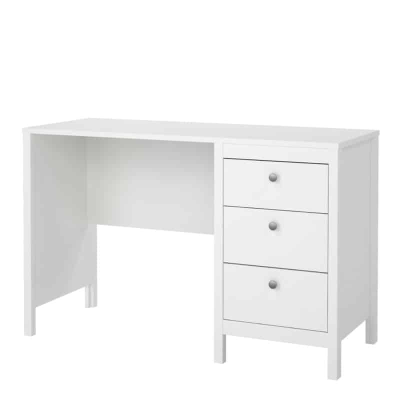 Furniture To Go Madrid 3 Drawer Desk White The Home and Office Stores