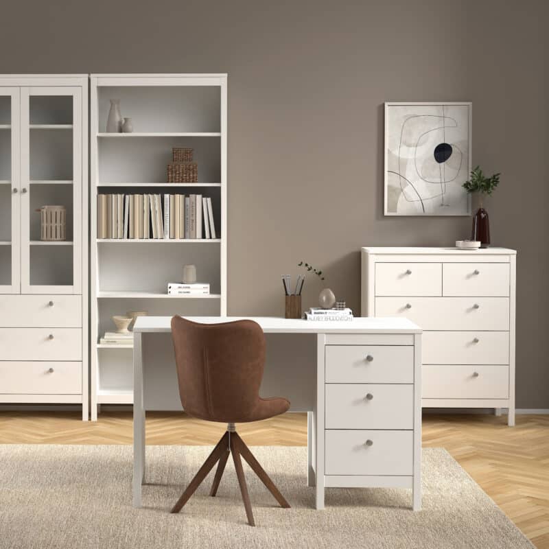Furniture To Go Madrid 3 Drawer Desk White The Home and Office Stores