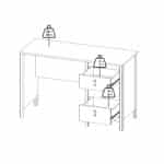 Furniture To Go Madrid 3 Drawer Desk White The Home and Office Stores