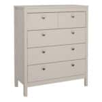 Furniture To Go Madrid 5 Drawer Chest Cashmere