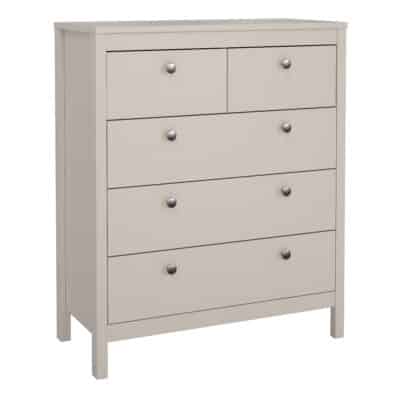Furniture To Go Madrid 5 Drawer Chest Cashmere