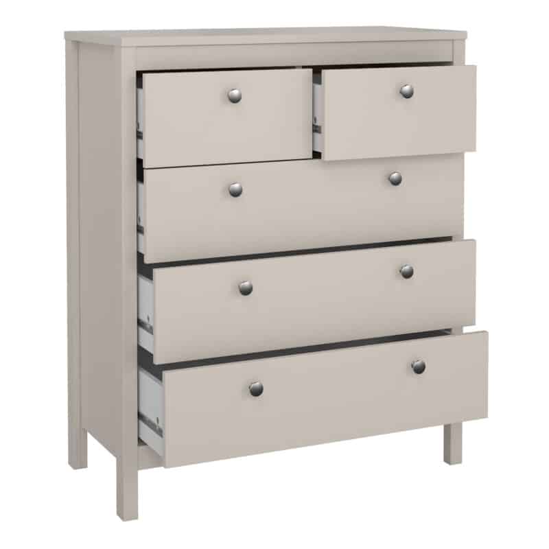 Furniture To Go Madrid 5 Drawer Chest Cashmere The Home and Office Stores