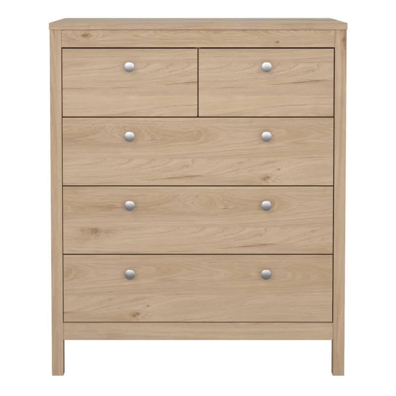 Furniture To Go Madrid 5 Drawer Chest Oak The Home and Office Stores