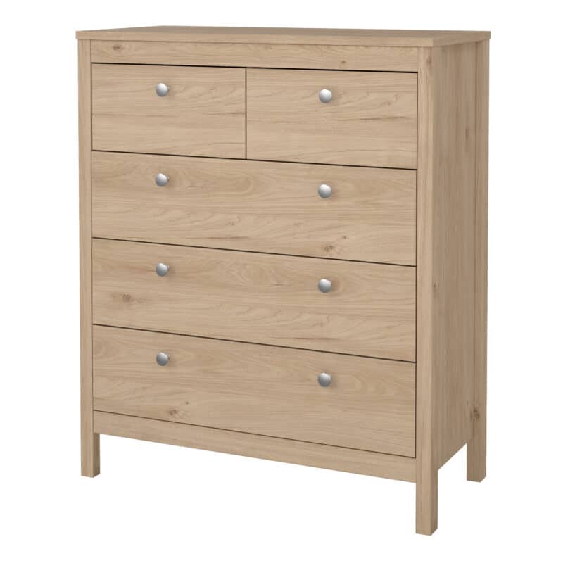 Furniture To Go Madrid 5 Drawer Chest Oak The Home and Office Stores