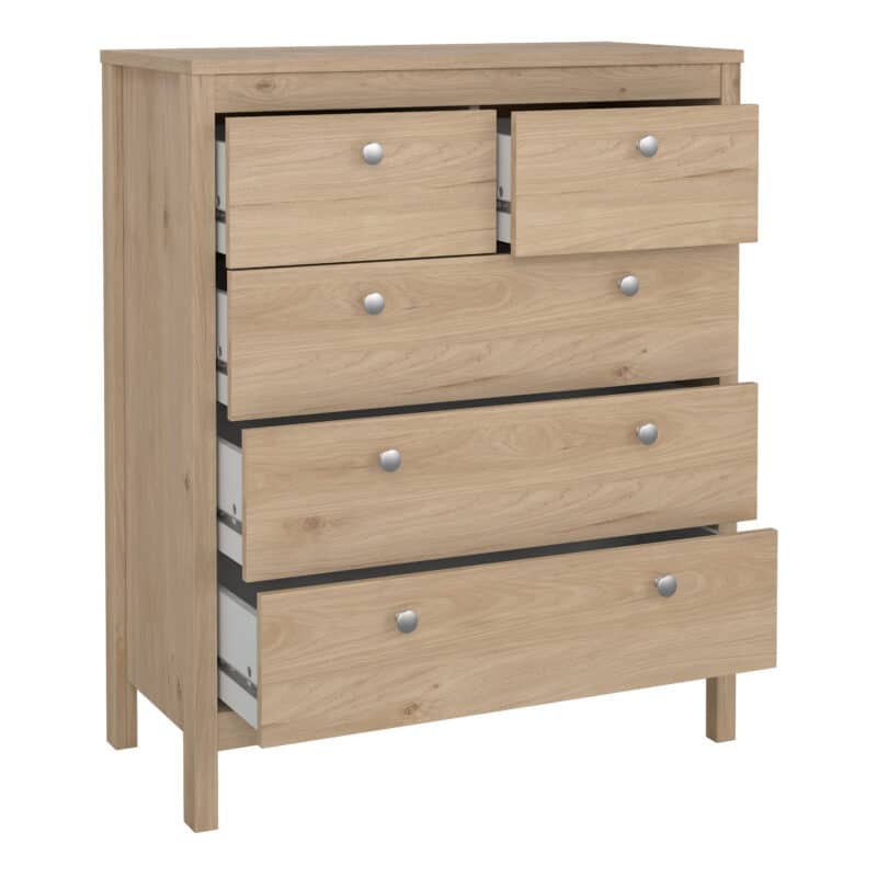 Furniture To Go Madrid 5 Drawer Chest Oak The Home and Office Stores