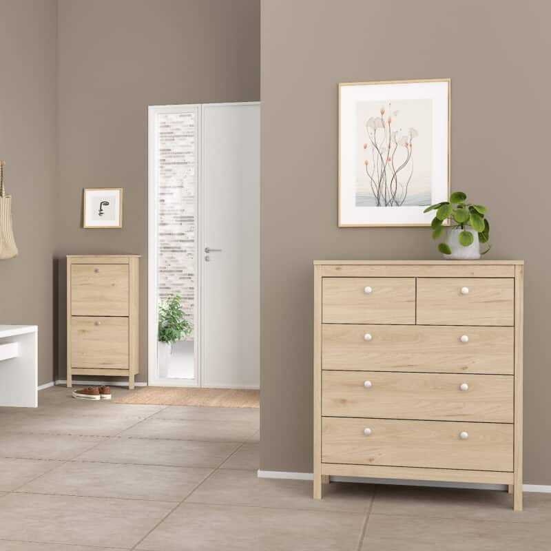 Furniture To Go Madrid 5 Drawer Chest Oak The Home and Office Stores
