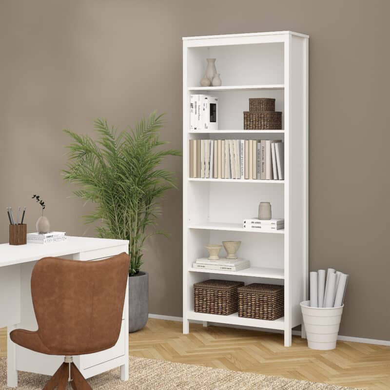 Furniture To Go Madrid 5 Shelf Bookcase White The Home and Office Stores