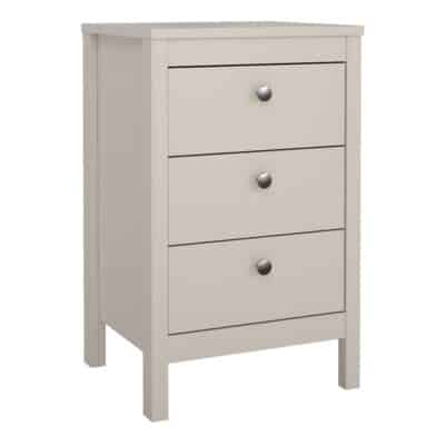 Furniture To Go Madrid bedside table 3 drawers cashmere