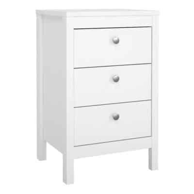 Furniture To Go Madrid bedside table 3 drawers white