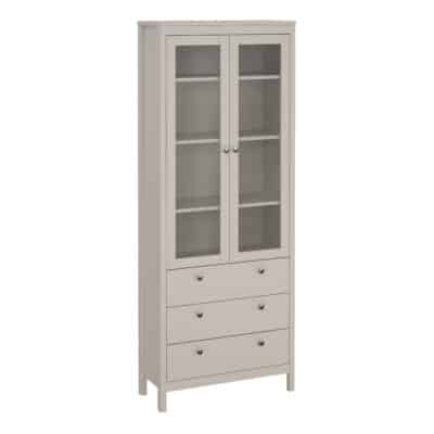 furniture to go madrid display cabinet 2 doors 3 drawers cashmere