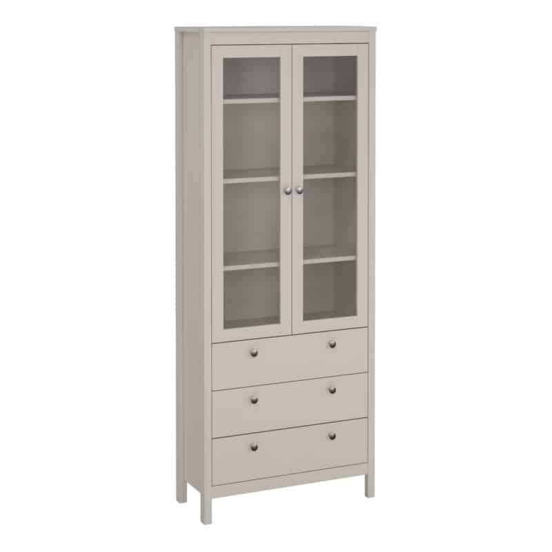 furniture to go madrid display cabinet 2 doors 3 drawers cashmere