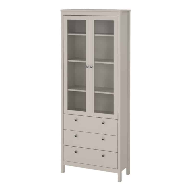 Furniture To Go Madrid Display Cabinet 2 Doors 3 Drawers Cashmere The Home and Office Stores