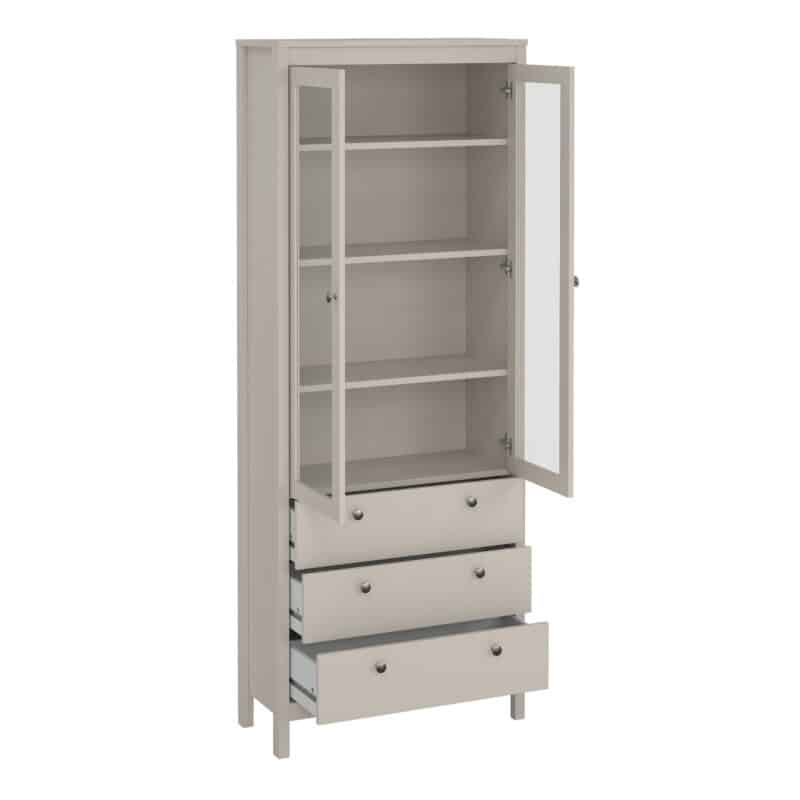 Furniture To Go Madrid Display Cabinet 2 Doors 3 Drawers Cashmere The Home and Office Stores