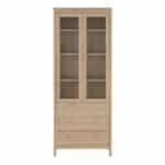 Furniture To Go Madrid Display Cabinet 2 Doors 3 Drawers Oak The Home and Office Stores