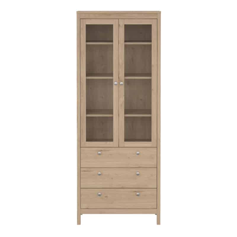 Furniture To Go Madrid Display Cabinet 2 Doors 3 Drawers Oak The Home and Office Stores
