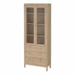 Furniture To Go Madrid Display Cabinet 2 Doors 3 Drawers Oak The Home and Office Stores