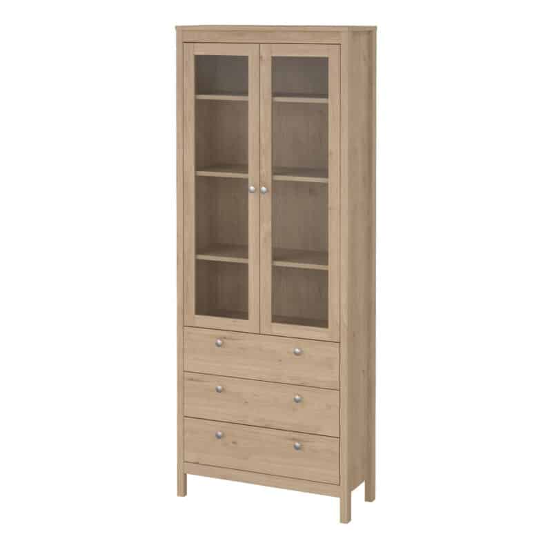 Furniture To Go Madrid Display Cabinet 2 Doors 3 Drawers Oak The Home and Office Stores