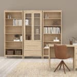 Furniture To Go Madrid Display Cabinet 2 Doors 3 Drawers Oak The Home and Office Stores