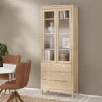 Furniture To Go Madrid Display Cabinet 2 Doors 3 Drawers Oak The Home and Office Stores