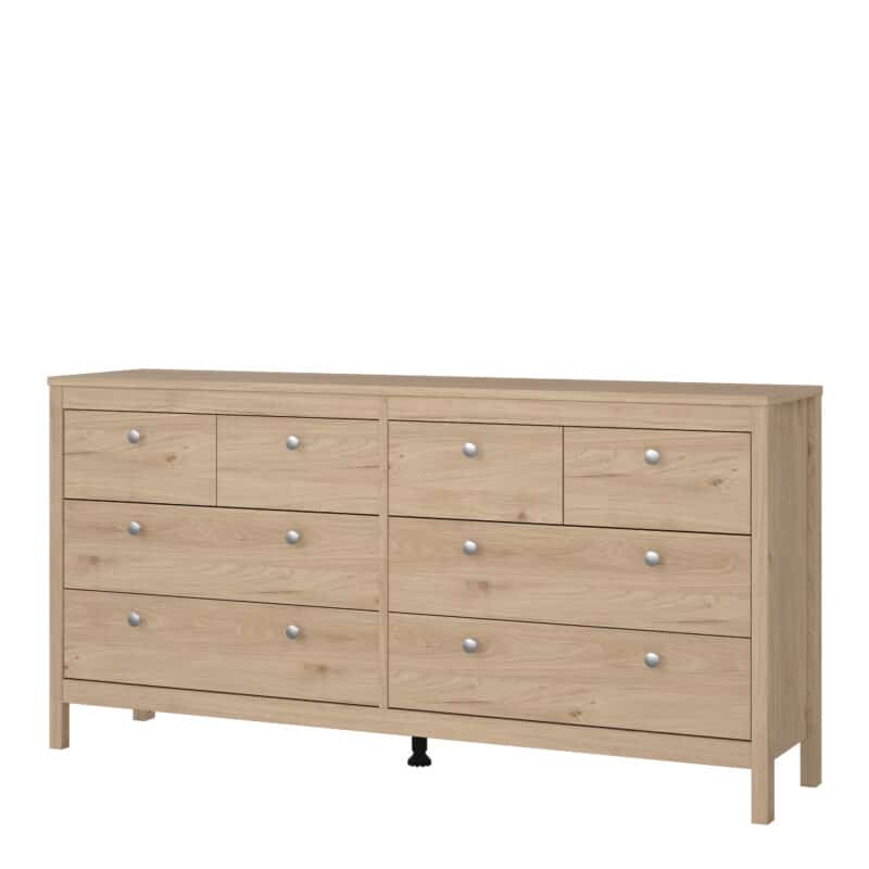 Furniture To Go Madrid Double Dresser 8 Drawers Oak The Home and Office Stores