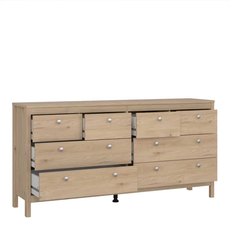 Furniture To Go Madrid Double Dresser 8 Drawers Oak The Home and Office Stores