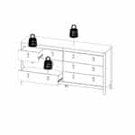 Furniture To Go Madrid Double Dresser 8 Drawers Oak The Home and Office Stores