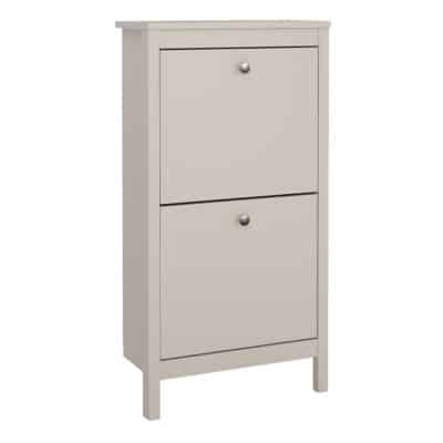 Furniture To Go Madrid shoe cabinet 2 flip down doors cashmere