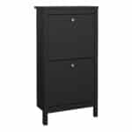 Furniture To Go Madrid shoe cabinet 2 flip down doors matt black