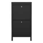 Furniture To Go Madrid Shoe Cabinet 2 Flip Down Doors Matt Black The Home and Office Stores