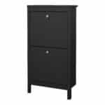 Furniture To Go Madrid Shoe Cabinet 2 Flip Down Doors Matt Black The Home and Office Stores