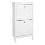 Furniture To Go Madrid shoe cabinet 2 flip down doors white