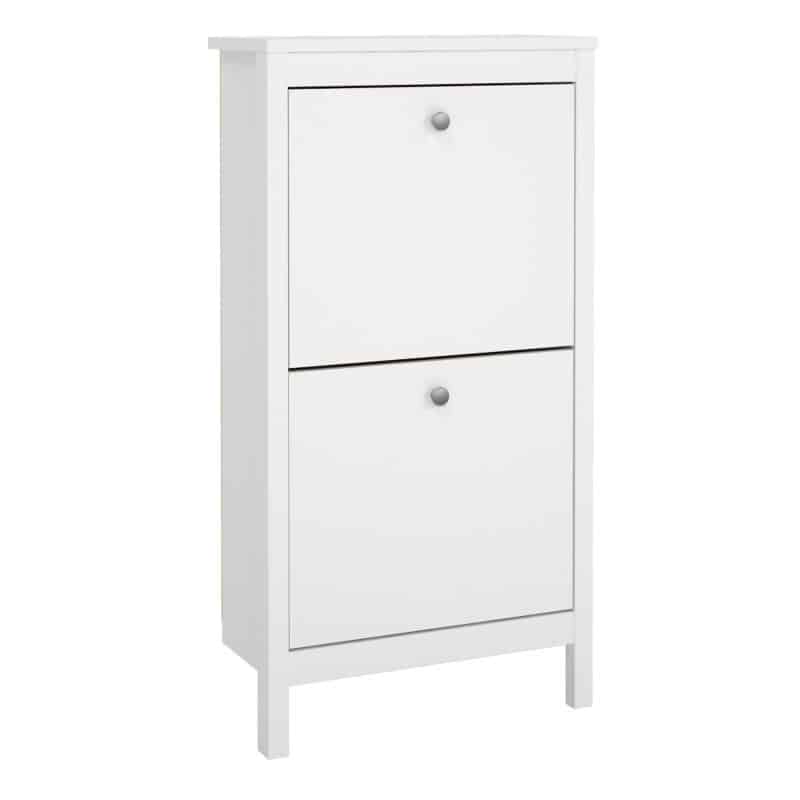 Furniture To Go Madrid shoe cabinet 2 flip down doors white