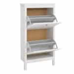 Furniture To Go Madrid Shoe Cabinet 2 Flip Down Doors White The Home and Office Stores