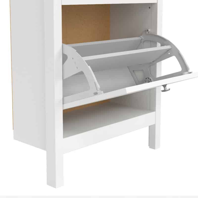 Furniture To Go Madrid Shoe Cabinet 2 Flip Down Doors White The Home and Office Stores