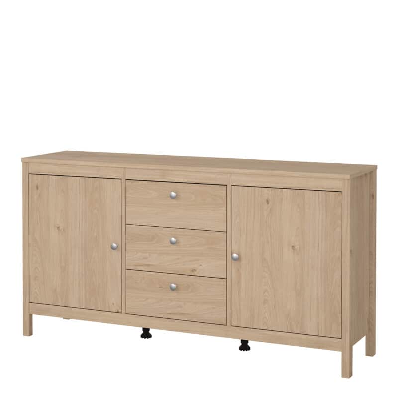 Furniture To Go Madrid Sideboard 2 Doors 3 Drawers Oak The Home and Office Stores