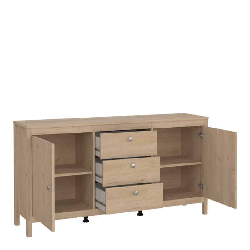 Furniture To Go Madrid Sideboard 2 Doors 3 Drawers Oak The Home and Office Stores