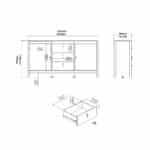 Furniture To Go Madrid Sideboard 2 Doors 3 Drawers Oak The Home and Office Stores