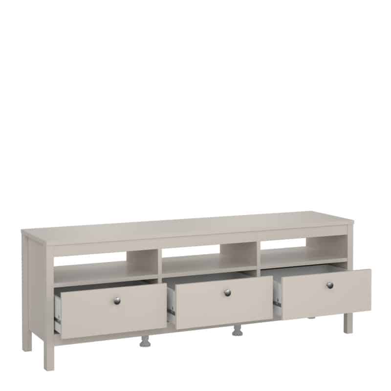 Furniture To Go Madrid TV Unit 3 Drawers Cashmere The Home and Office Stores