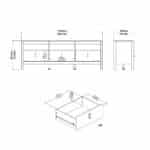 Furniture To Go Madrid TV Unit 3 Drawers Cashmere The Home and Office Stores