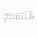 Furniture To Go Madrid TV Unit 3 Drawers Cashmere The Home and Office Stores