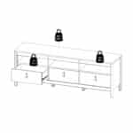 Furniture To Go Madrid TV Unit 3 Drawers Cashmere The Home and Office Stores