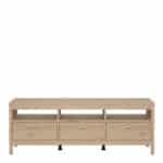 Furniture To Go Madrid TV Unit 3 Drawers Oak The Home and Office Stores