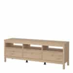 Furniture To Go Madrid TV Unit 3 Drawers Oak The Home and Office Stores
