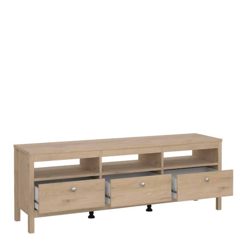 Furniture To Go Madrid TV Unit 3 Drawers Oak The Home and Office Stores