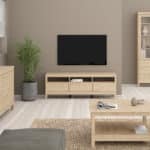 Furniture To Go Madrid TV Unit 3 Drawers Oak The Home and Office Stores